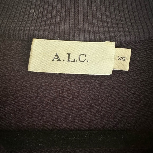 A.L.C. Half Zip Navy Cropped Sweatshirt - Picture 5 of 5